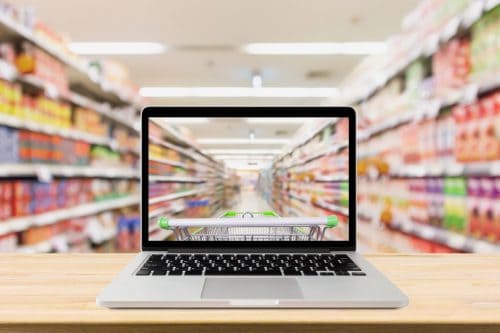 A store aisle filled with various CPG products, showcasing the importance of building brand loyalty in a highly competitive industry